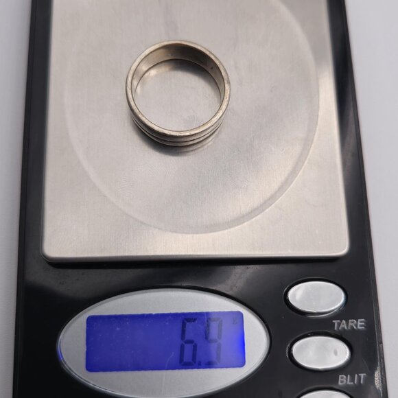 Size 10 Sterling Silver Worn Solid Unisex Ring A1963 - Picture 7 of 7